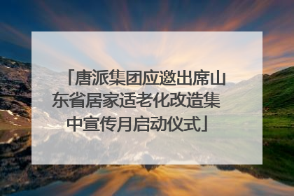 唐派集团应邀出席山东省居家适老化改造集中宣传月启动仪式