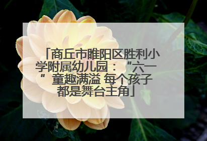 商丘市睢阳区胜利小学附属幼儿园：“六一”童趣满溢 每个孩子都是舞台主角