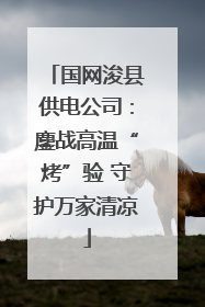 国网浚县供电公司：鏖战高温“烤”验 守护万家清凉