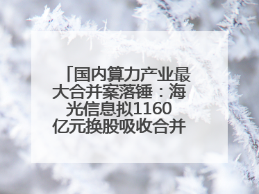 国内算力产业最大合并案落锤：海光信息拟1160亿元换股吸收合并中科曙光