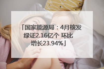 国家能源局：4月核发绿证2.16亿个 环比增长23.94%