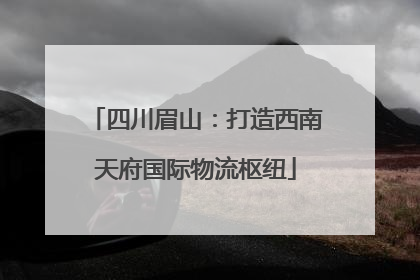 四川眉山：打造西南天府国际物流枢纽