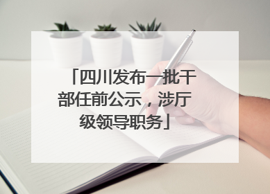 四川发布一批干部任前公示，涉厅级领导职务