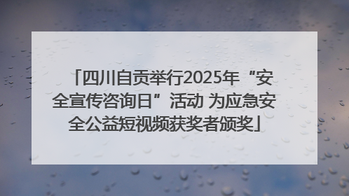 四川自贡举行2025年“安全宣传咨询日”活动 为应急安全公益短视频获奖者颁奖