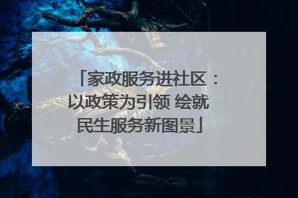 家政服务进社区：以政策为引领 绘就民生服务新图景