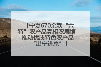 宁夏670余款“六特”农产品亮相农展馆 推动优质特色农产品“出宁进京”