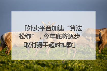 外卖平台加速“算法松绑”，今年底将逐步取消骑手超时扣款