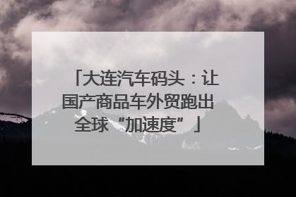 大连汽车码头：让国产商品车外贸跑出全球“加速度”