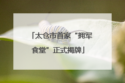 太仓市首家“拥军食堂”正式揭牌