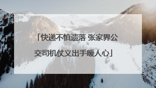 快递不慎遗落 张家界公交司机仗义出手暖人心