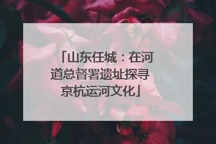 山东任城：在河道总督署遗址探寻京杭运河文化