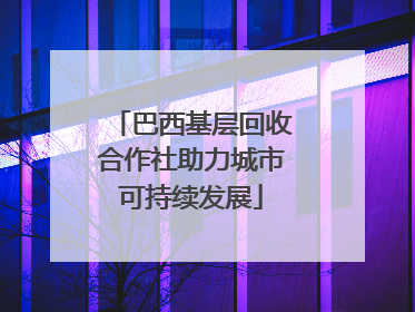 巴西基层回收合作社助力城市可持续发展