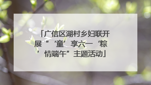 广信区湖村乡妇联开展“‘童’享六一‘粽’情端午”主题活动