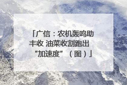 广信：农机轰鸣助丰收 油菜收割跑出“加速度”（图）