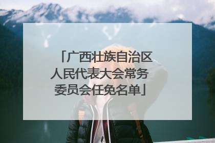 广西壮族自治区人民代表大会常务委员会任免名单