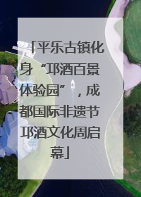 平乐古镇化身“邛酒百景体验园”，成都国际非遗节邛酒文化周启幕