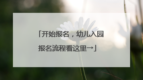 开始报名，幼儿入园报名流程看这里→