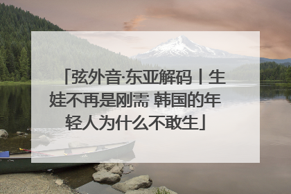 弦外音·东亚解码丨生娃不再是刚需 韩国的年轻人为什么不敢生