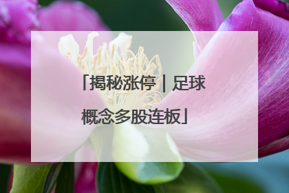 揭秘涨停｜足球概念多股连板