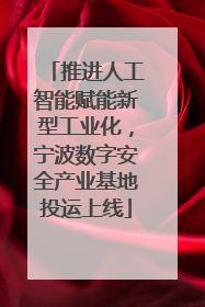 推进人工智能赋能新型工业化，宁波数字安全产业基地投运上线