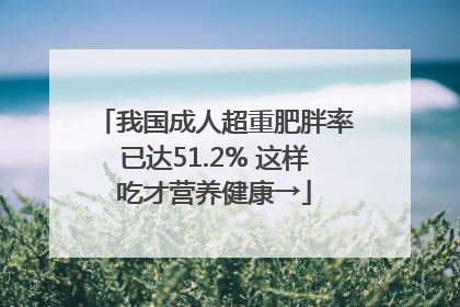 我国成人超重肥胖率已达51.2% 这样吃才营养健康→
