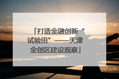 打造金融创新“试验田”——天津金创区建设观察