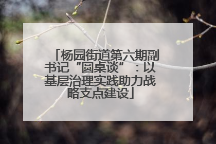 杨园街道第六期副书记“圆桌谈”：以基层治理实践助力战略支点建设