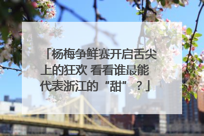 杨梅争鲜赛开启舌尖上的狂欢 看看谁最能代表浙江的“甜”？