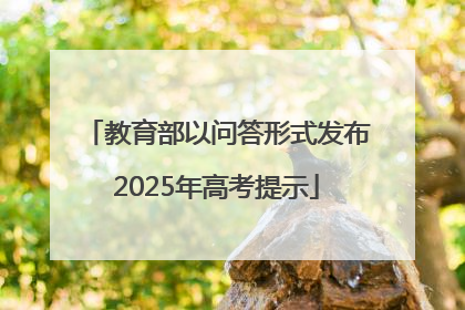 教育部以问答形式发布2025年高考提示