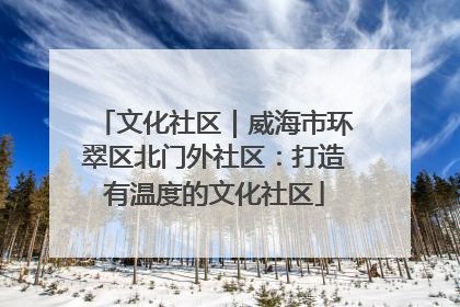 文化社区｜威海市环翠区北门外社区：打造有温度的文化社区