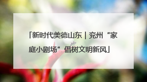 新时代美德山东｜兖州“家庭小剧场”倡树文明新风