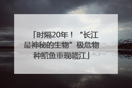 时隔20年！“长江最神秘的生物”极危物种鳤鱼重现赣江