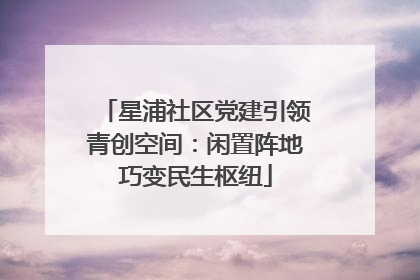 星浦社区党建引领青创空间：闲置阵地巧变民生枢纽