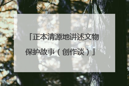 正本清源地讲述文物保护故事（创作谈）