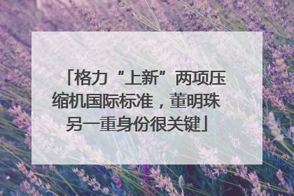 格力“上新”两项压缩机国际标准，董明珠另一重身份很关键