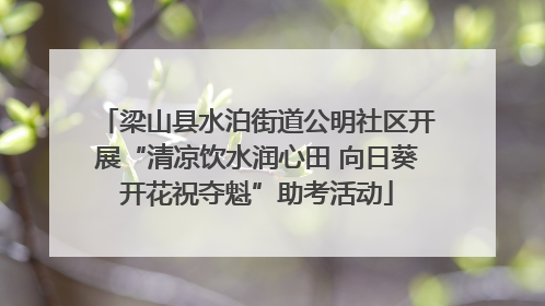 梁山县水泊街道公明社区开展“清凉饮水润心田 向日葵开花祝夺魁”助考活动