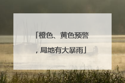 橙色、黄色预警，局地有大暴雨