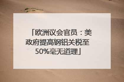 欧洲议会官员：美政府提高钢铝关税至50%毫无道理
