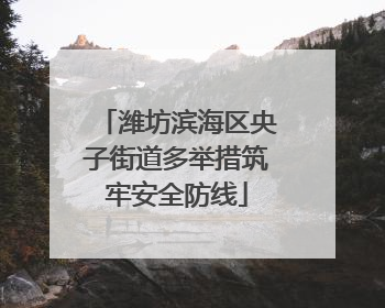 潍坊滨海区央子街道多举措筑牢安全防线