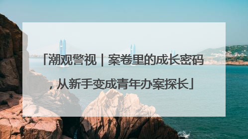 潮观警视｜案卷里的成长密码，从新手变成青年办案探长