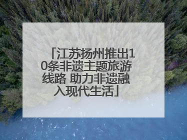 江苏扬州推出10条非遗主题旅游线路 助力非遗融入现代生活