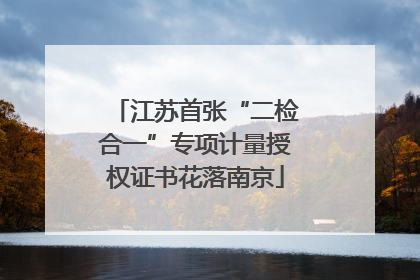 江苏首张“二检合一”专项计量授权证书花落南京