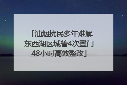 油烟扰民多年难解 东西湖区城管4次登门48小时高效整改