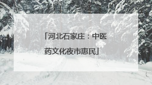 河北石家庄：中医药文化夜市惠民