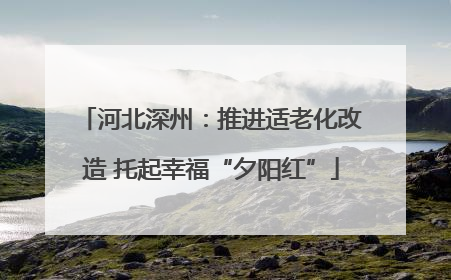 河北深州：推进适老化改造 托起幸福“夕阳红”