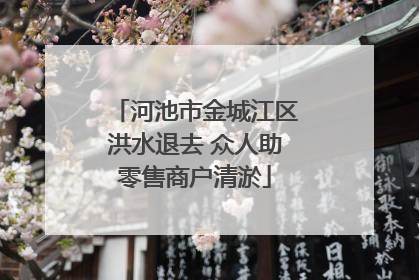河池市金城江区洪水退去 众人助零售商户清淤