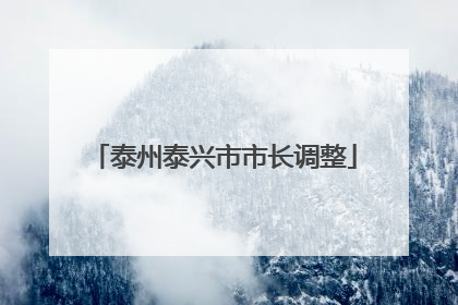 泰州泰兴市市长调整