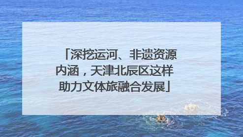 深挖运河、非遗资源内涵，天津北辰区这样助力文体旅融合发展