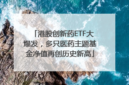 港股创新药ETF大爆发，多只医药主题基金净值再创历史新高