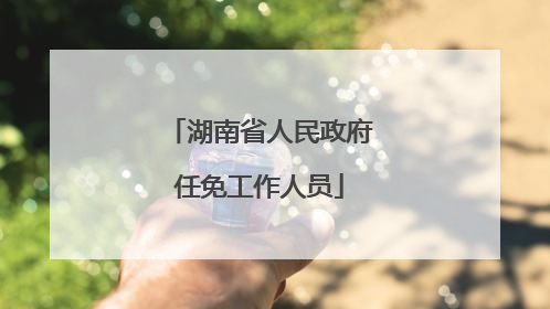 湖南省人民政府任免工作人员